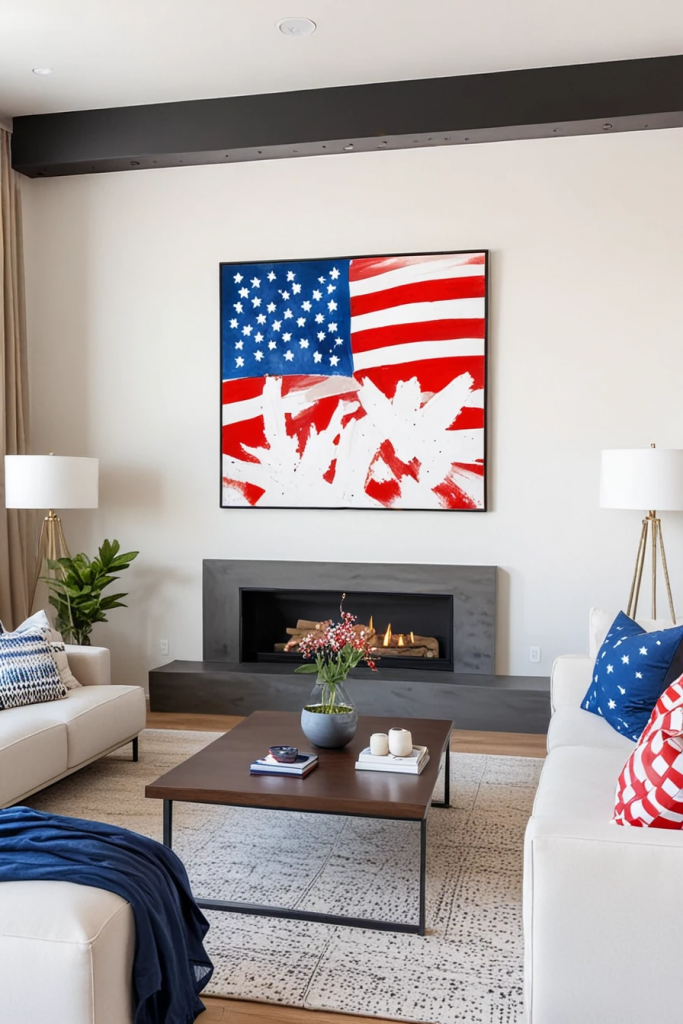 Living Loud in Liberty: 61 Unconventional Americana Decor Ideas for the 4th of July Living Room