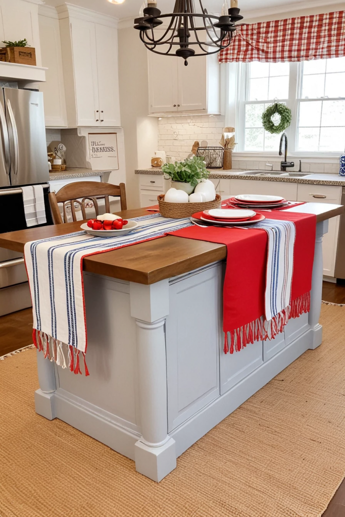 Fireworks At The Heart Of The Home: 63 Festive Kitchen Island Decorations For Independence Day