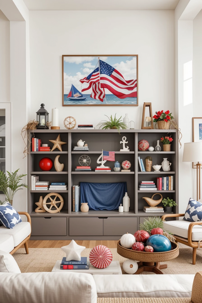 Red, White, And Beachy: 63 Breezy Coastal Living Rooms Decked For The Fourth