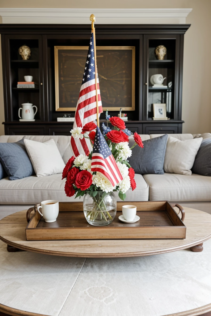Patriotic Charm Meets Retro Comfort: 65 Vintage-Inspired 4th Of July Living Room Ideas