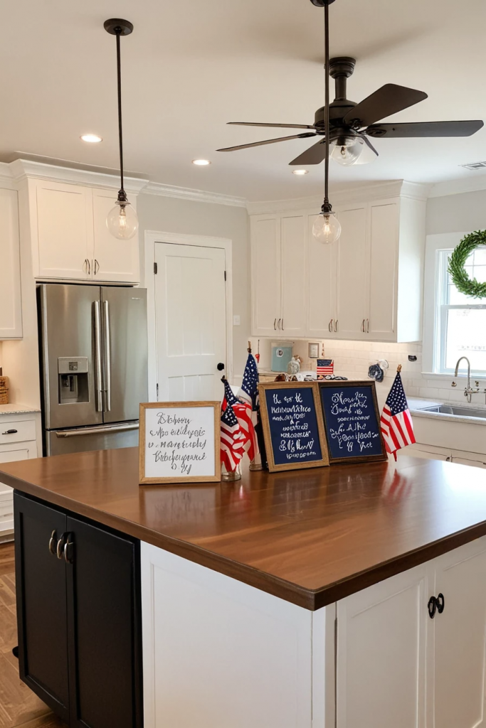 Fireworks At The Heart Of The Home: 63 Festive Kitchen Island Decorations For Independence Day