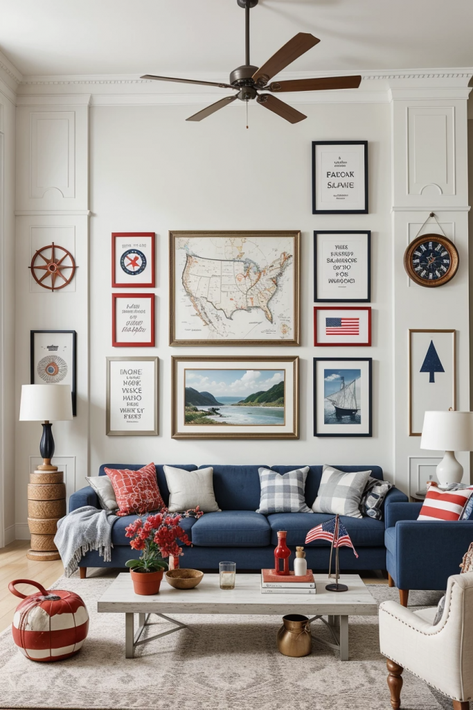 Red, White, And Beachy: 63 Breezy Coastal Living Rooms Decked For The Fourth
