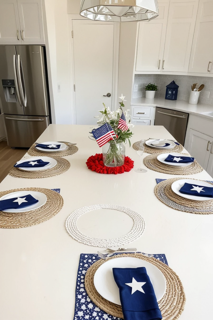 Fireworks At The Heart Of The Home: 63 Festive Kitchen Island Decorations For Independence Day
