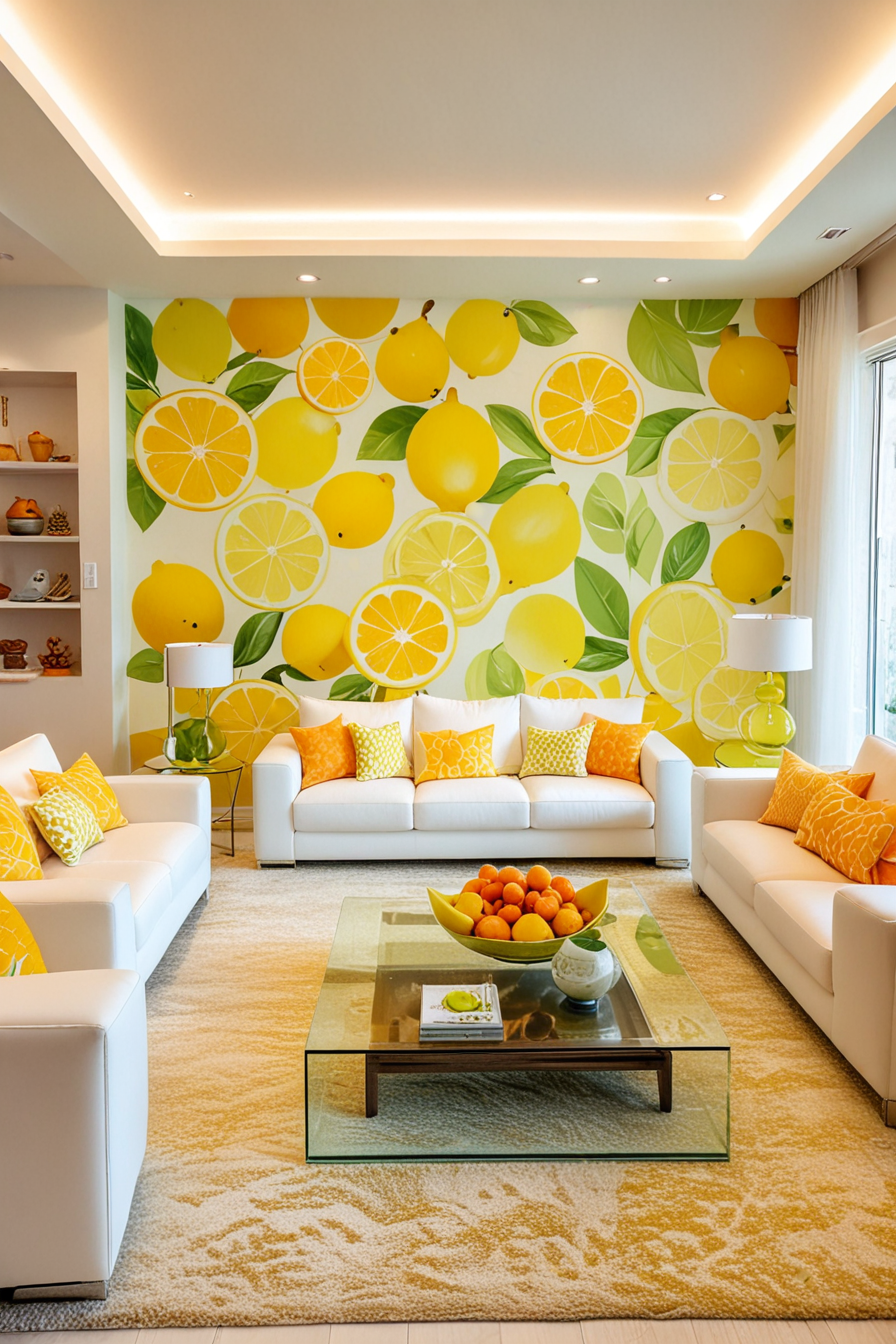 View of 61 Summer Accent Wall Living Room Ideas To Refresh Your Interior Design
