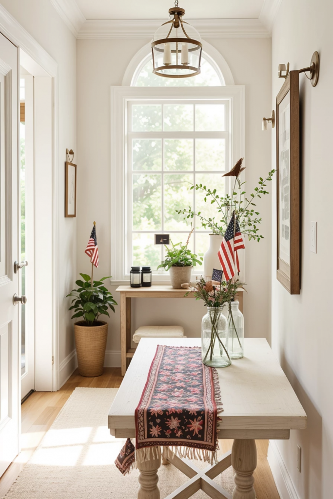 Red, White, And Styled Right: 64 Unexpected Console Table Designs For July 4th Celebrations