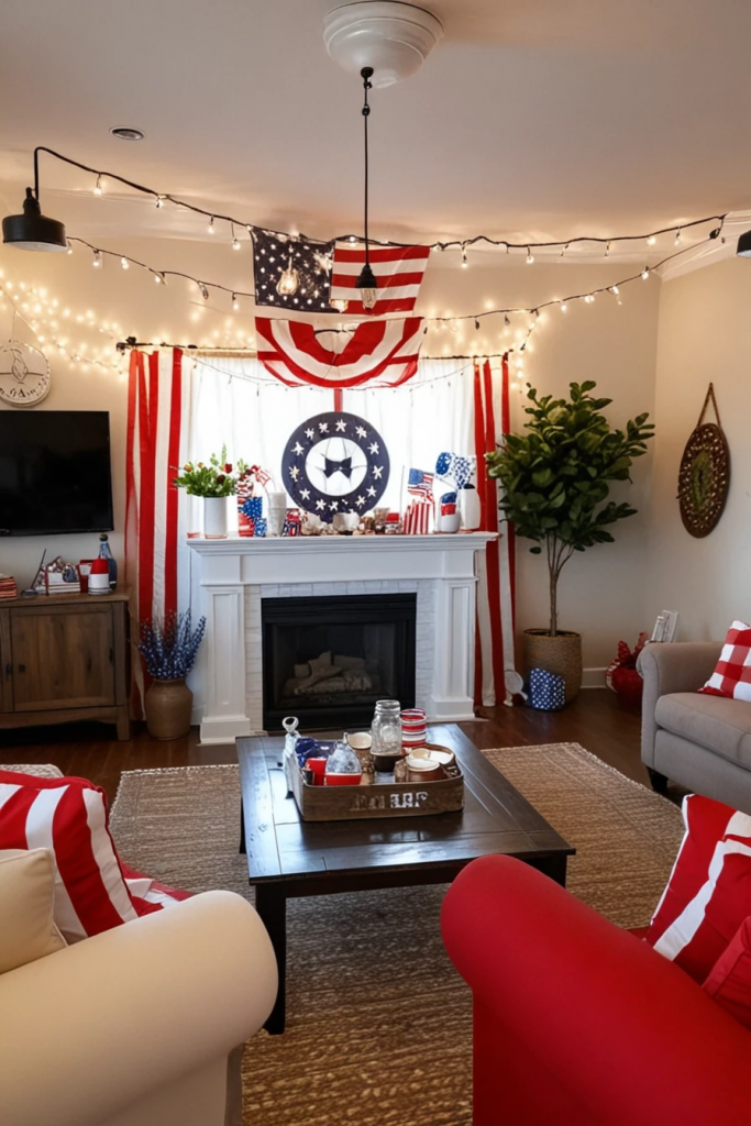 Living Loud in Liberty: 61 Unconventional Americana Decor Ideas for the 4th of July Living Room