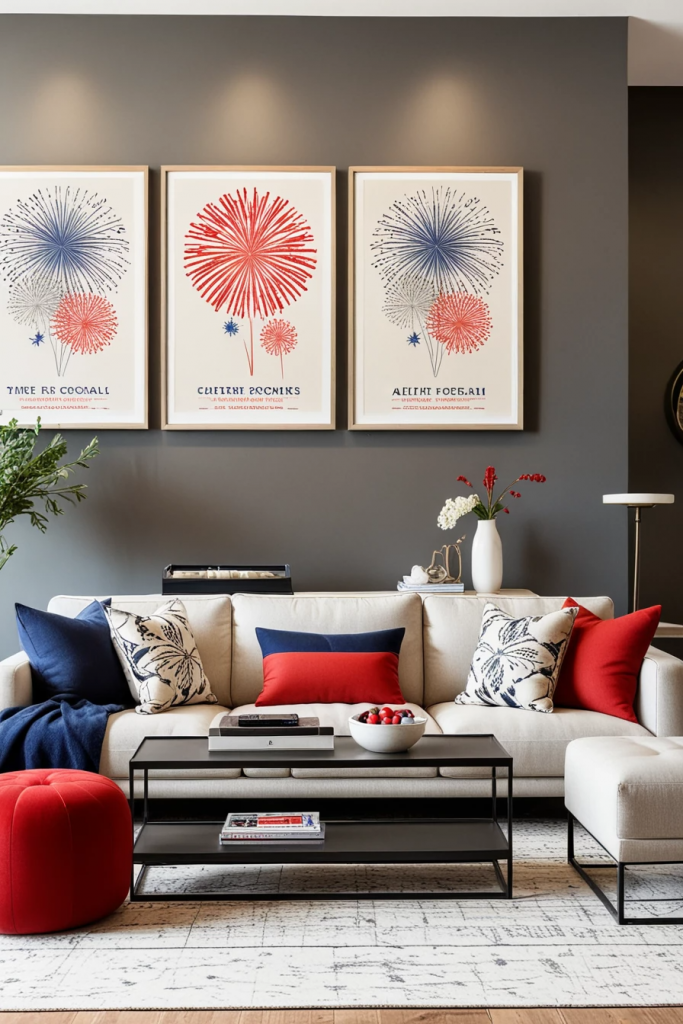 Patriotic Charm Meets Retro Comfort: 65 Vintage-Inspired 4th Of July Living Room Ideas