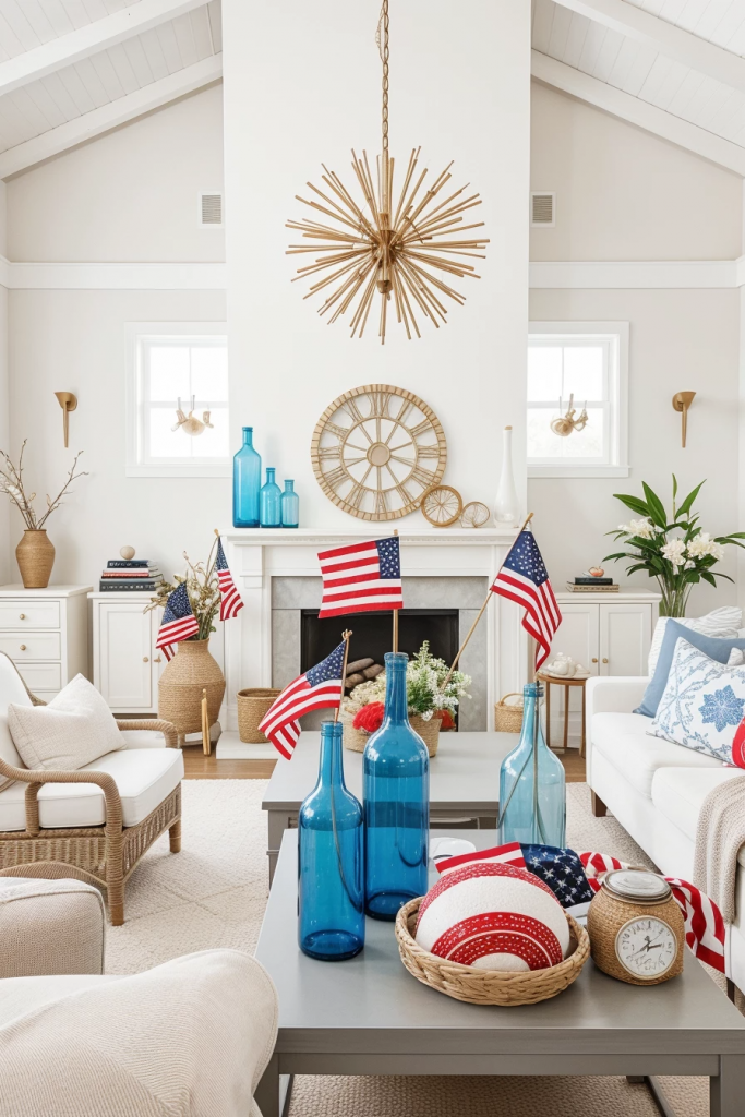Red, White, And Beachy: 63 Breezy Coastal Living Rooms Decked For The Fourth
