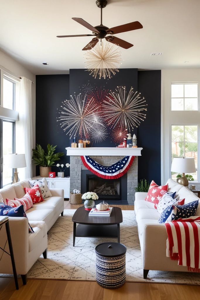 Living Loud in Liberty: 61 Unconventional Americana Decor Ideas for the 4th of July Living Room