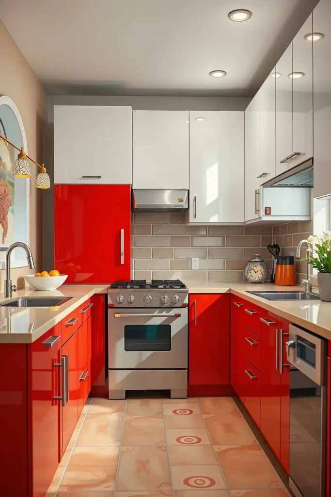 65 Bright Retro Elements in a Modern Kitchen: Add Vintage Charm to a Sleek Space