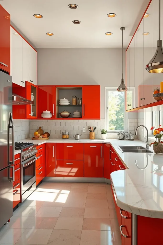 65 Bright Retro Elements in a Modern Kitchen: Add Vintage Charm to a Sleek Space