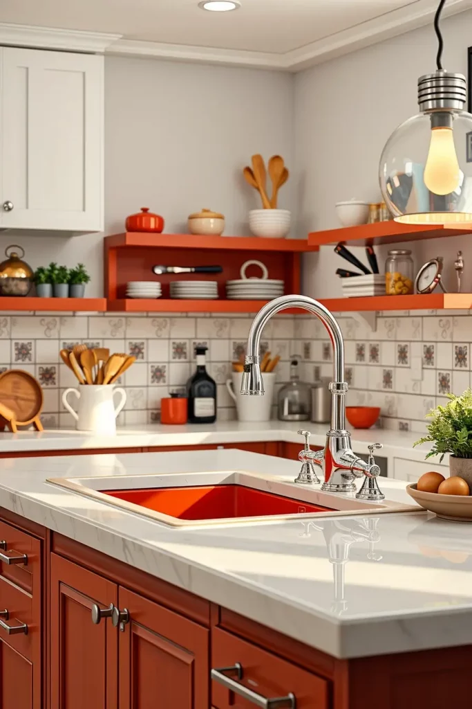 65 Bright Retro Elements in a Modern Kitchen: Add Vintage Charm to a Sleek Space