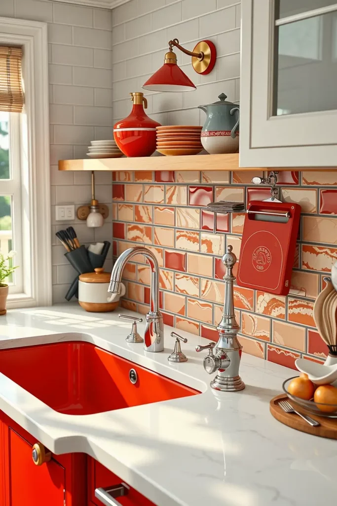 65 Bright Retro Elements in a Modern Kitchen: Add Vintage Charm to a Sleek Space