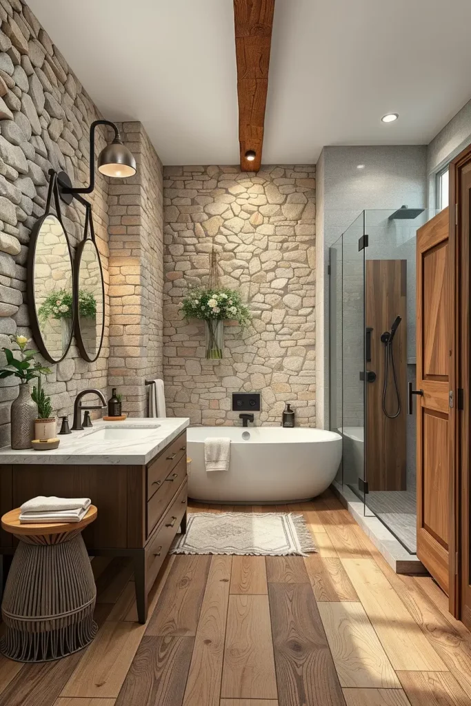 63 Modern Rustic Bathroom Ideas That Blend Comfort and Style