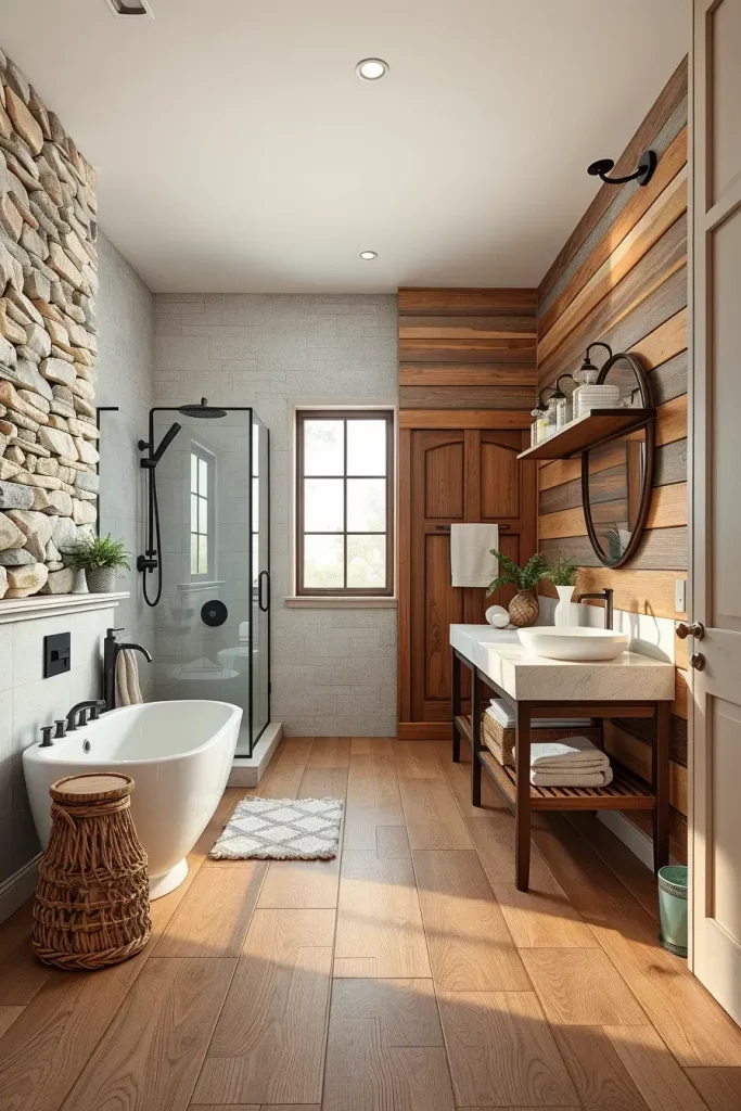 63 Modern Rustic Bathroom Ideas That Blend Comfort and Style
