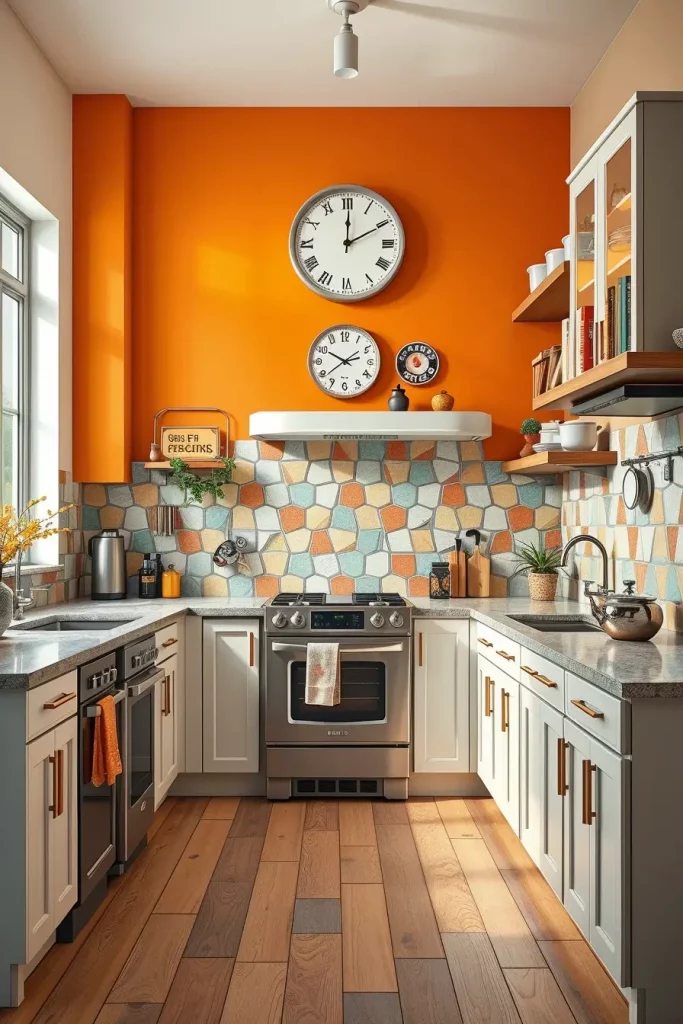 65 Bright Retro Elements in a Modern Kitchen: Add Vintage Charm to a Sleek Space