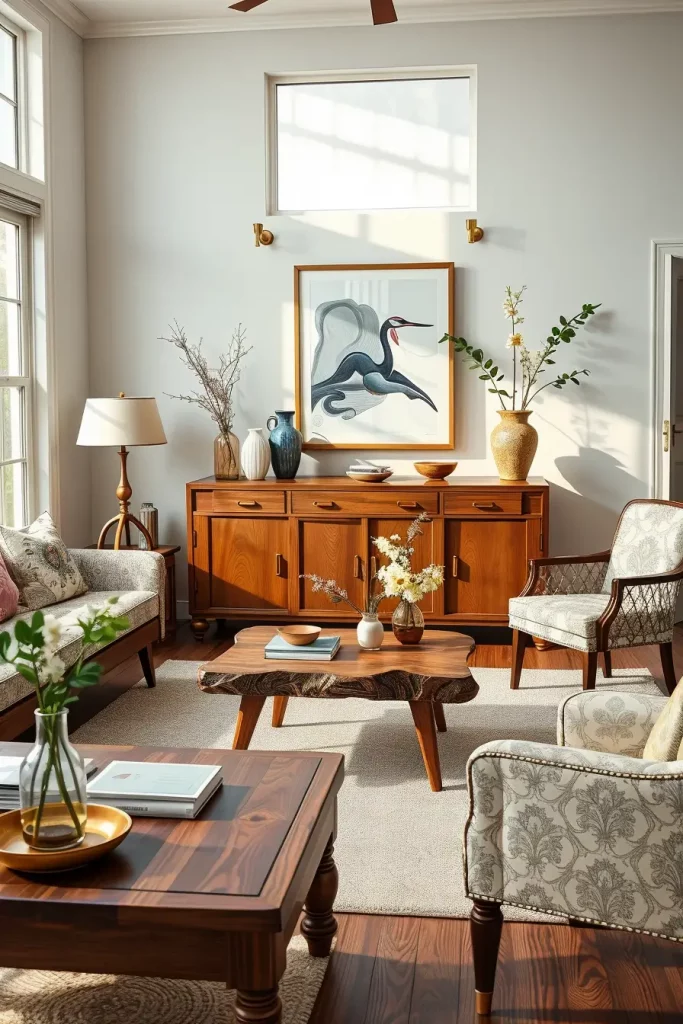 60 Modern Living Room Ideas with Vintage Accents for a Stylish Timeless Space