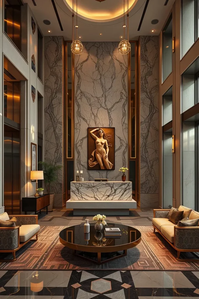 59 Sophisticated Lobby Designs That Define Modern Elegance
