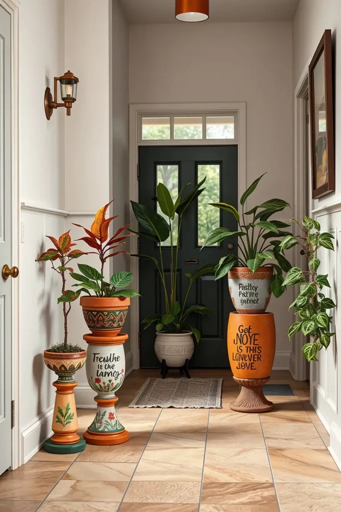 Hand-Painted Accents In The Entryway: 63 Creative Ideas For Personalized First Impressions