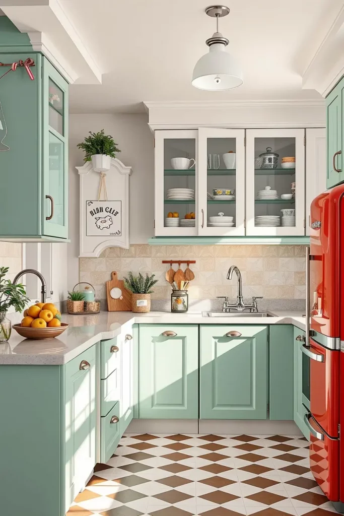 65 Bright Retro Elements in a Modern Kitchen: Add Vintage Charm to a Sleek Space