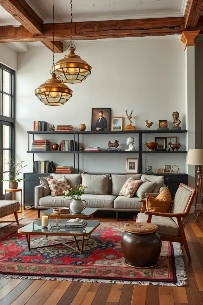 60 Modern Living Room Ideas with Vintage Accents for a Stylish Timeless Space
