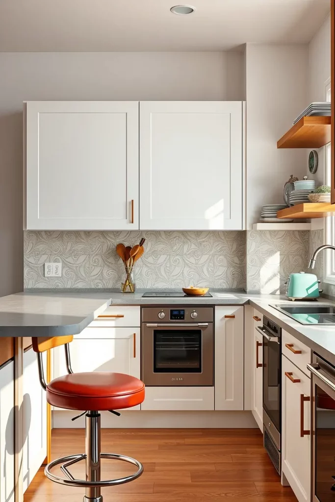 65 Bright Retro Elements in a Modern Kitchen: Add Vintage Charm to a Sleek Space