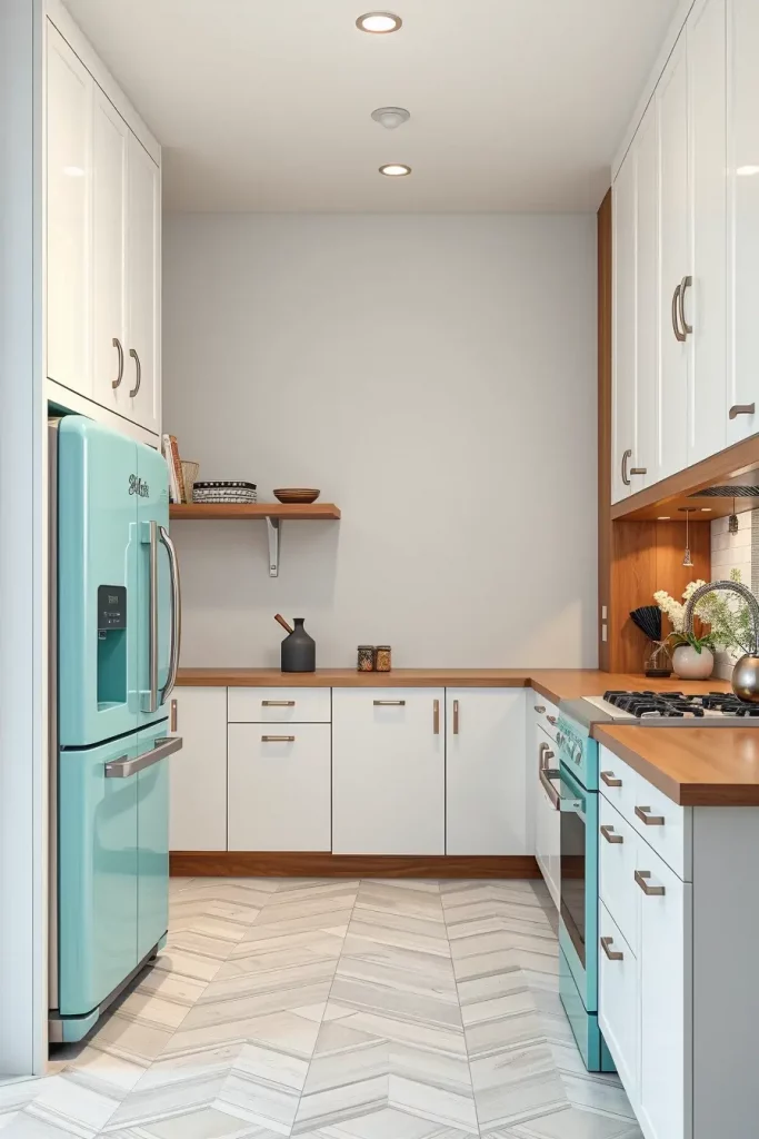 65 Bright Retro Elements in a Modern Kitchen: Add Vintage Charm to a Sleek Space