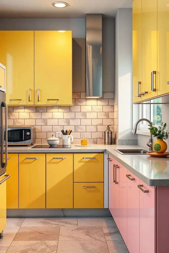 65 Bright Retro Elements in a Modern Kitchen: Add Vintage Charm to a Sleek Space