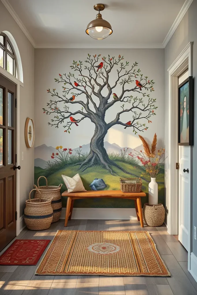Hand-Painted Accents In The Entryway: 63 Creative Ideas For Personalized First Impressions