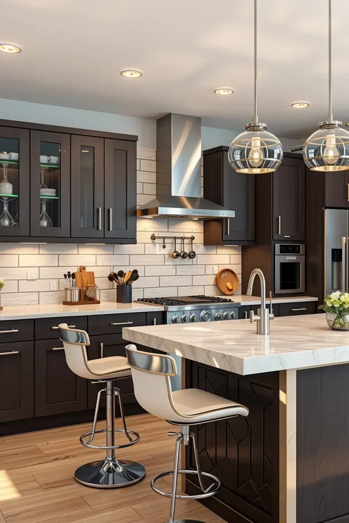 65 Bright Retro Elements in a Modern Kitchen: Add Vintage Charm to a Sleek Space