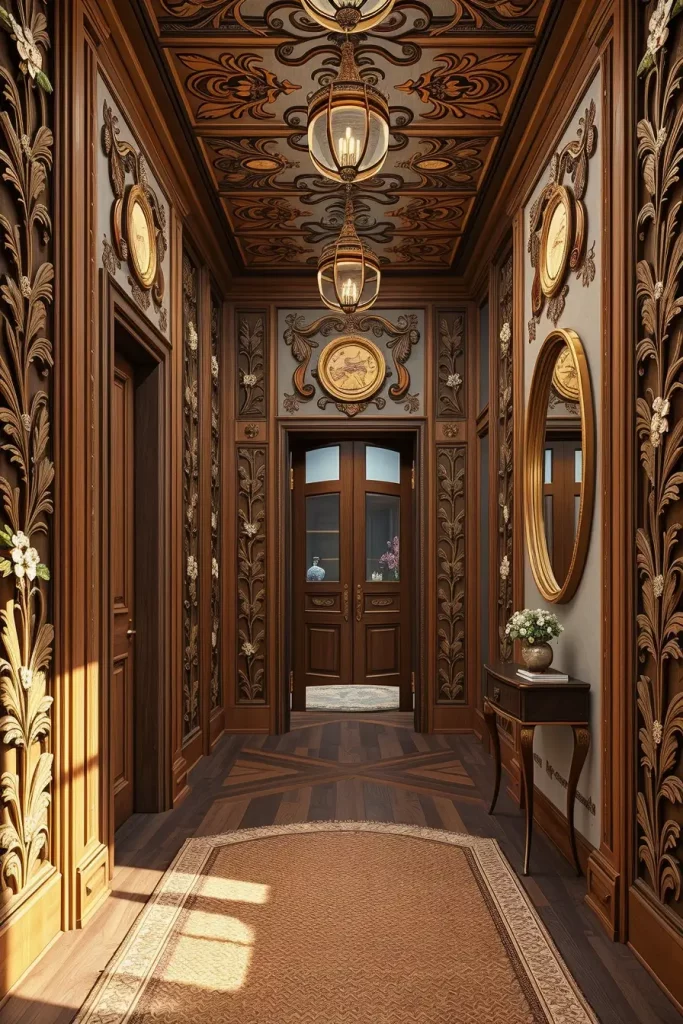 Timber Tales: 72 Artistic Panel Designs That Transform Hallways into Gallery Spaces