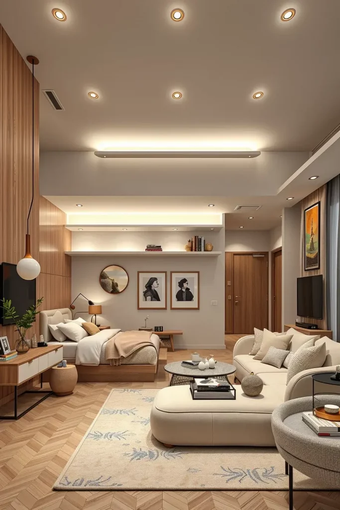 66 Corner-Free Furniture Ideas for Bedrooms and Living Rooms