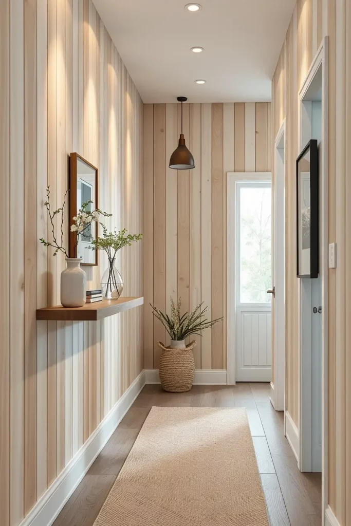 Timber Tales: 72 Artistic Panel Designs That Transform Hallways into Gallery Spaces