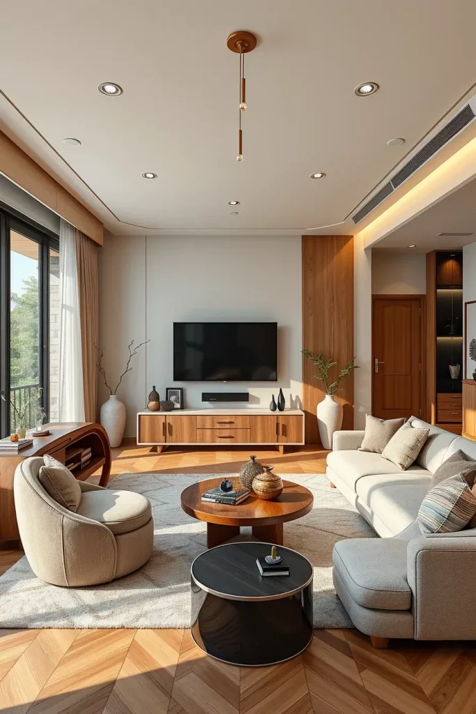 66 Corner-Free Furniture Ideas for Bedrooms and Living Rooms