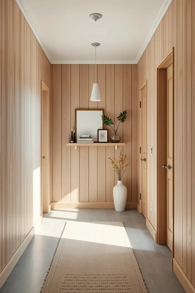 Timber Tales: 72 Artistic Panel Designs That Transform Hallways into Gallery Spaces