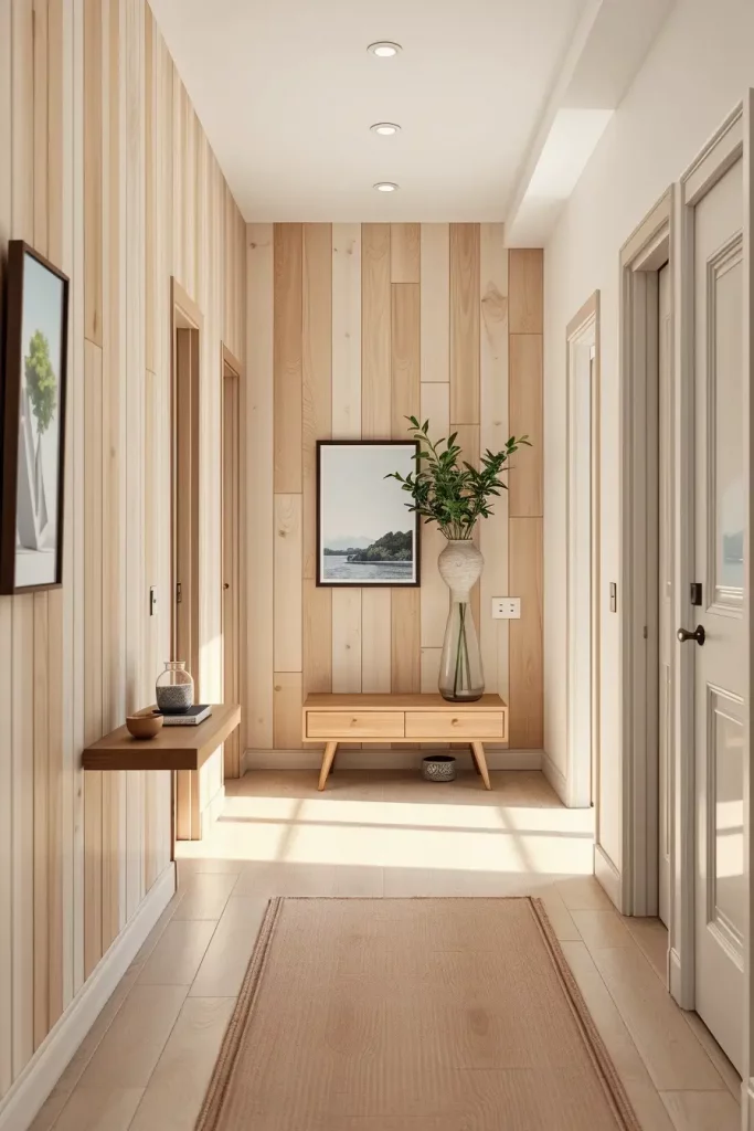 Timber Tales: 72 Artistic Panel Designs That Transform Hallways into Gallery Spaces