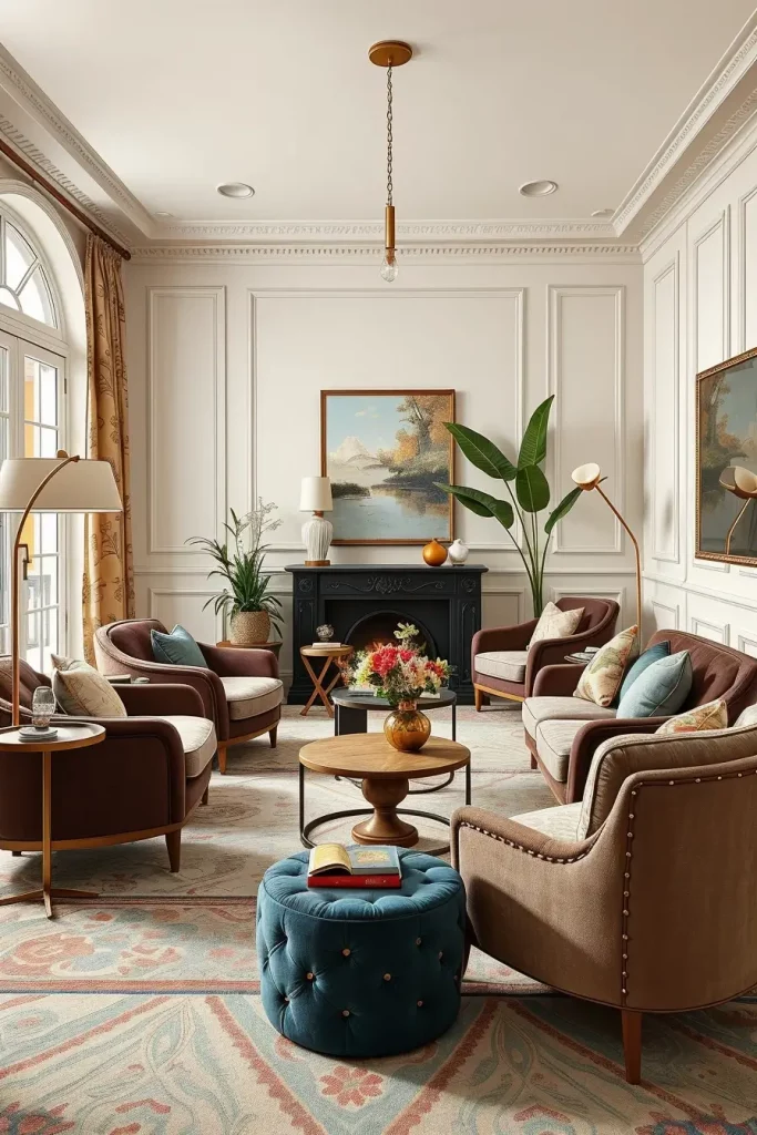 66 Corner-Free Furniture Ideas for Bedrooms and Living Rooms