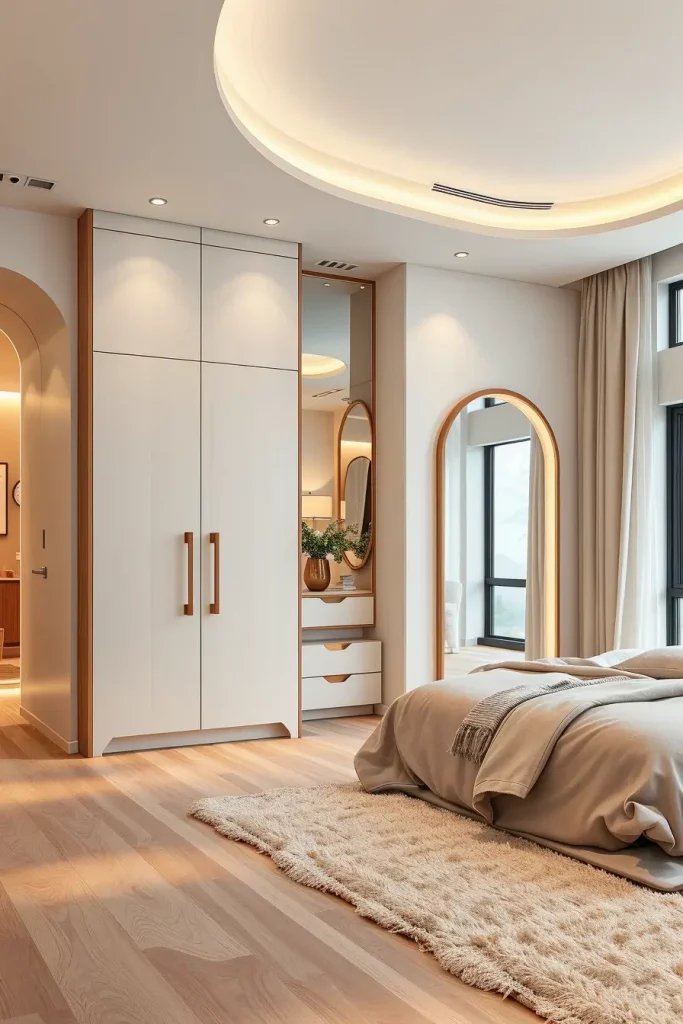 66 Corner-Free Furniture Ideas for Bedrooms and Living Rooms