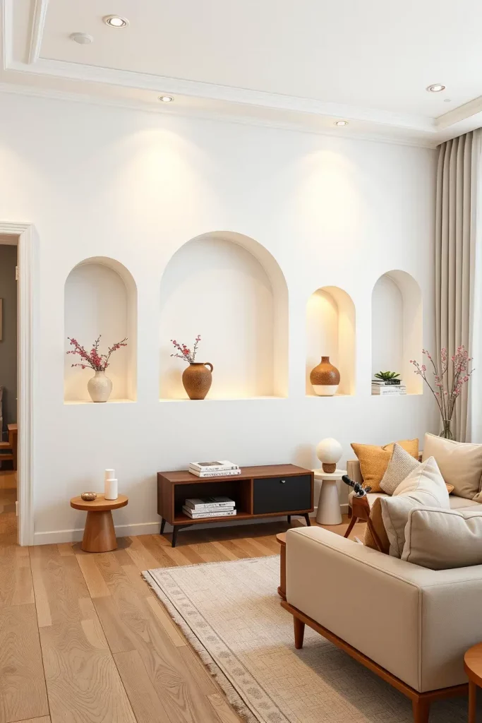 Sculpted Serenity: 68 Soft Curves in the Living Room That Whisper Modern Elegance