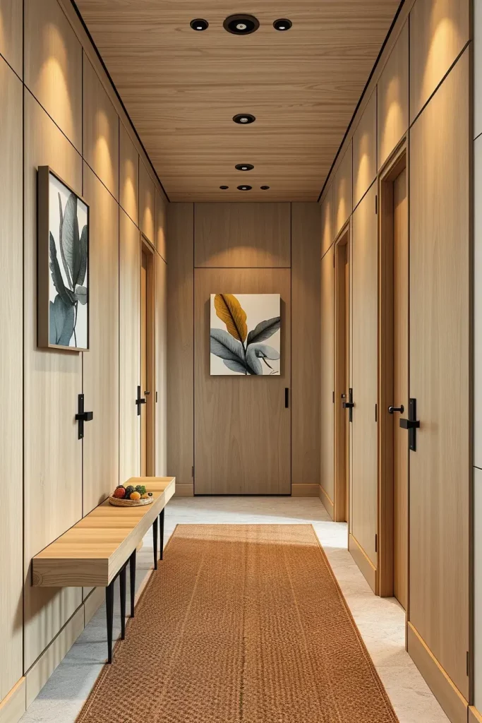 Timber Tales: 72 Artistic Panel Designs That Transform Hallways into Gallery Spaces