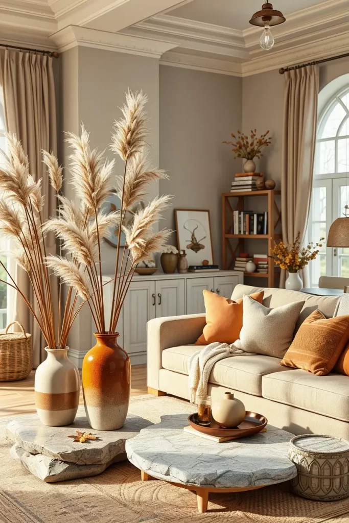 Textural Symphony: 67 Textures Fall Living Room Ideas to Embrace the Season