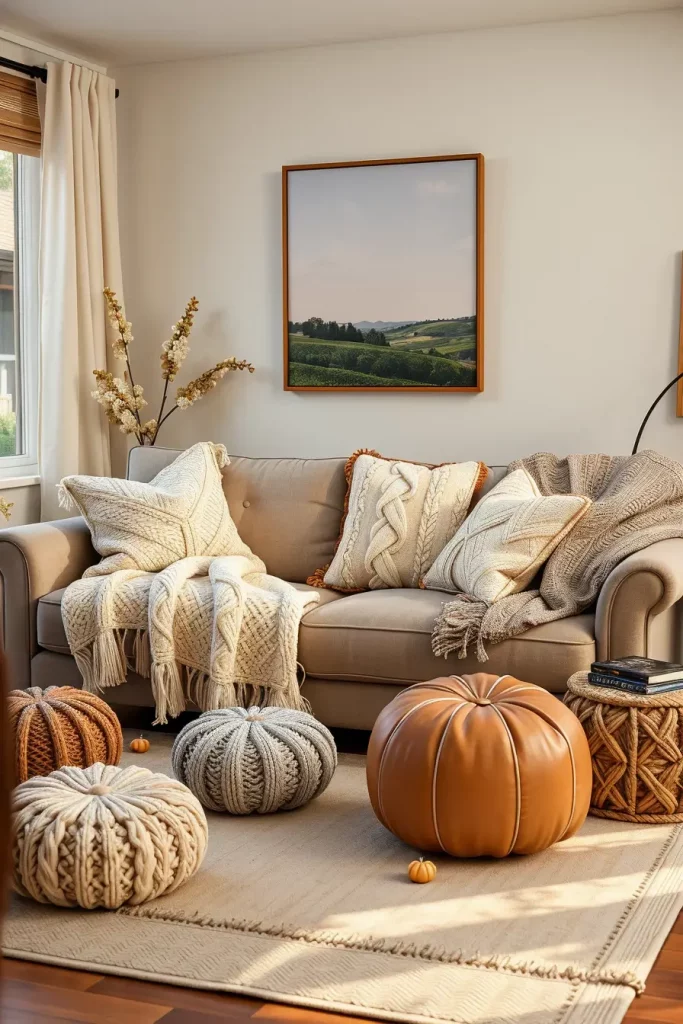 Textural Symphony: 67 Textures Fall Living Room Ideas to Embrace the Season