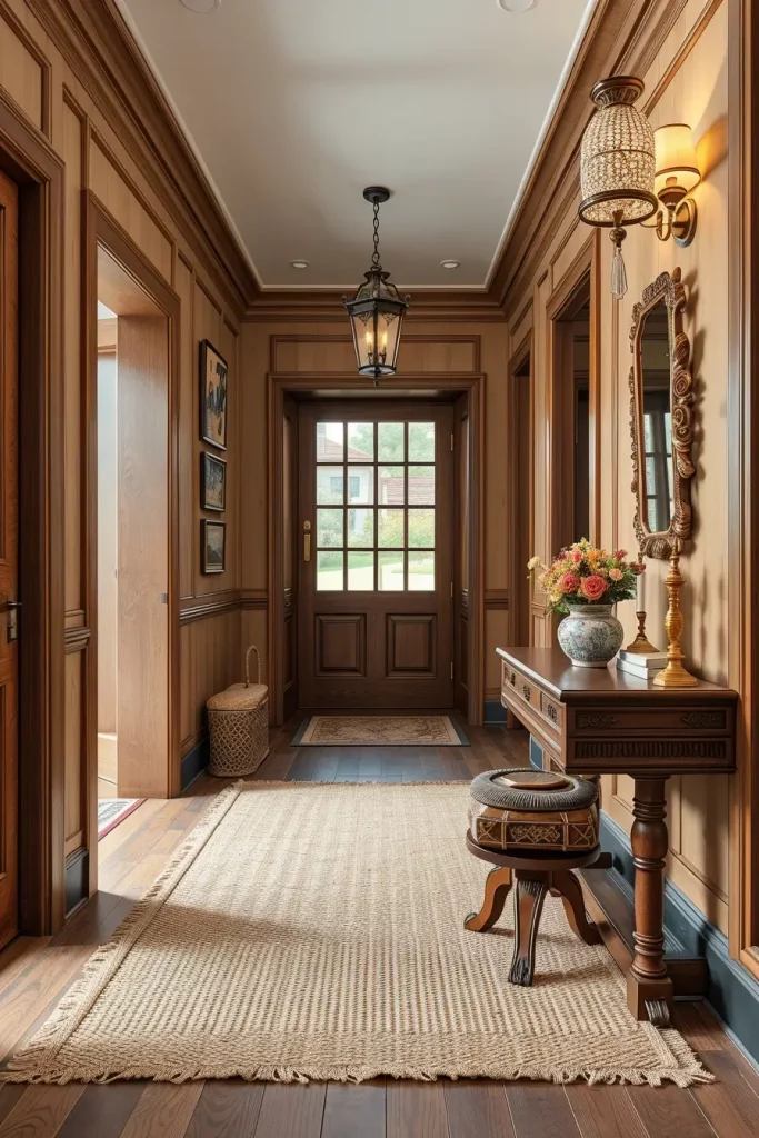 Timber Tales: 72 Artistic Panel Designs That Transform Hallways into Gallery Spaces