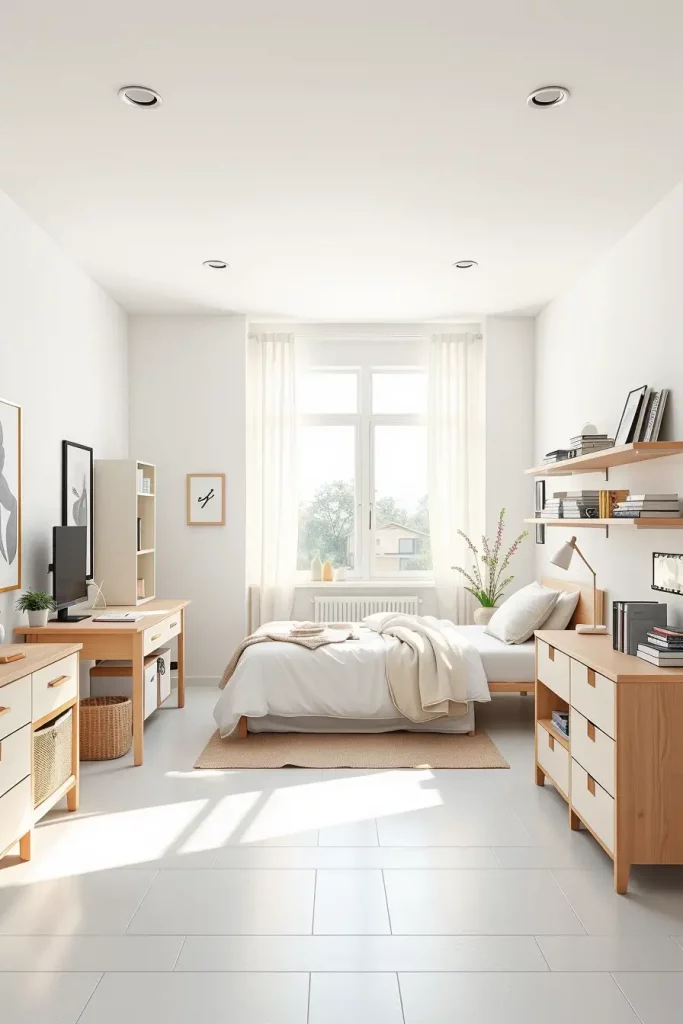 51 Minimalist Dorm Room Design Ideas for a Clean and Modern College Space