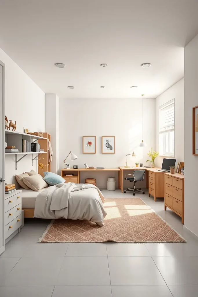 51 Minimalist Dorm Room Design Ideas for a Clean and Modern College Space