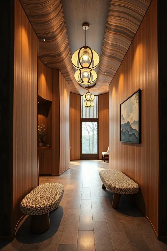 Timber Tales: 72 Artistic Panel Designs That Transform Hallways into Gallery Spaces