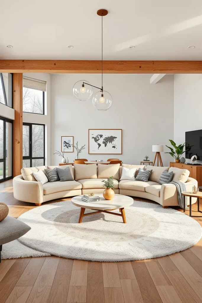 66 Corner-Free Furniture Ideas for Bedrooms and Living Rooms