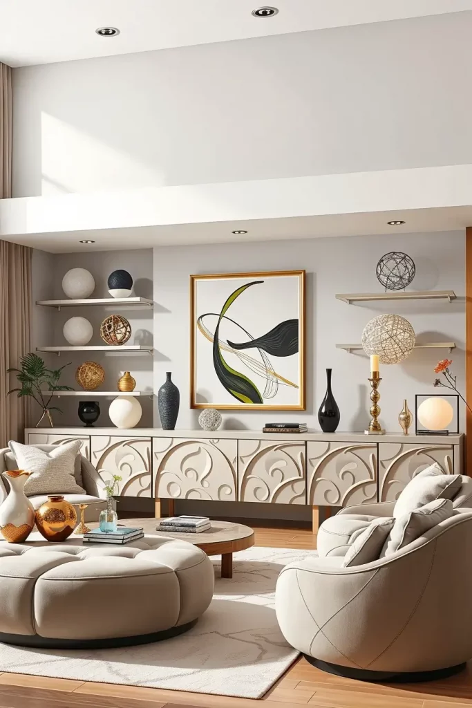 Sculpted Serenity: 68 Soft Curves in the Living Room That Whisper Modern Elegance