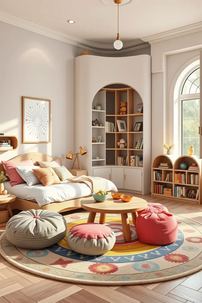 66 Corner-Free Furniture Ideas for Bedrooms and Living Rooms