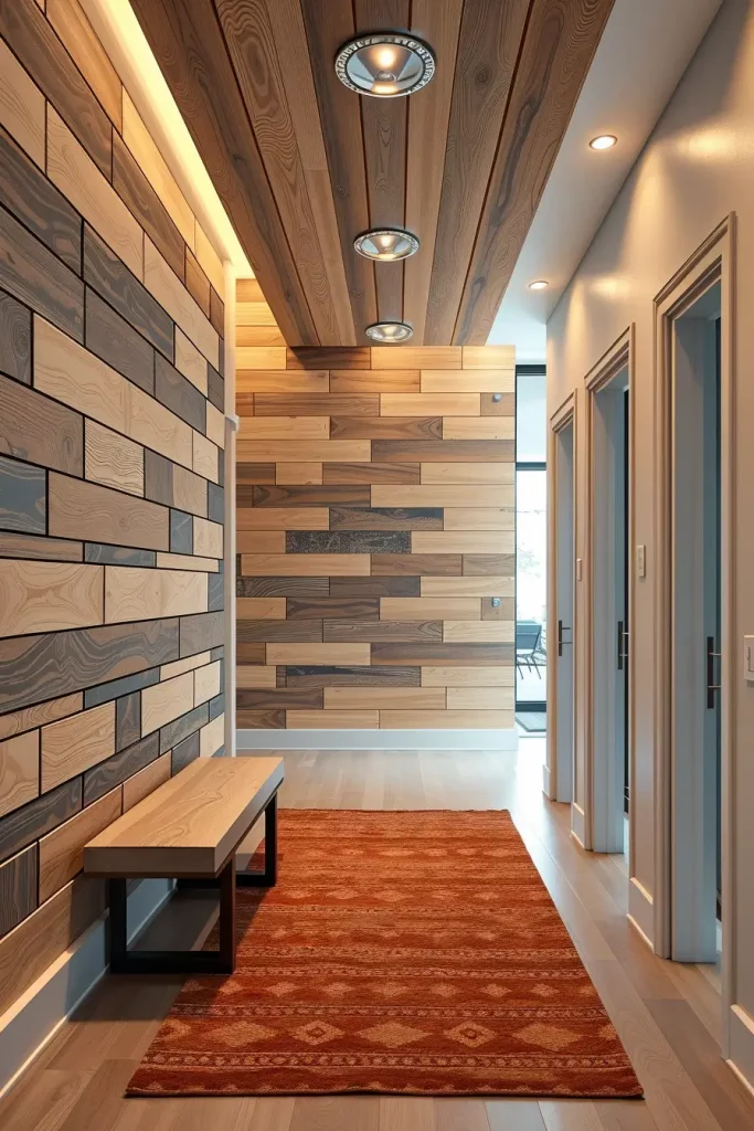 Timber Tales: 72 Artistic Panel Designs That Transform Hallways into Gallery Spaces